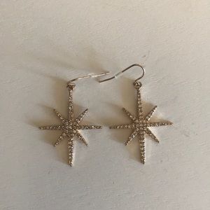 Diamond and gold star earrings